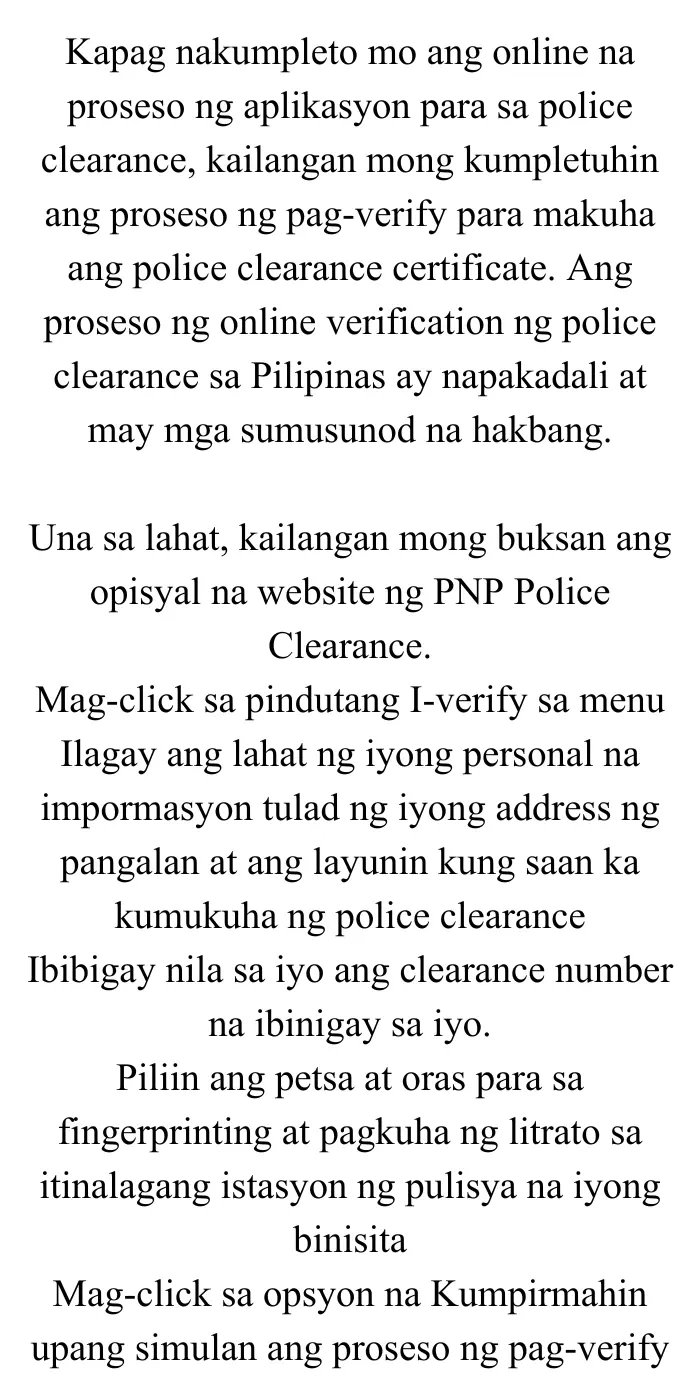 New Method For The National Police Clearance Verification Process In The Philippines 2024